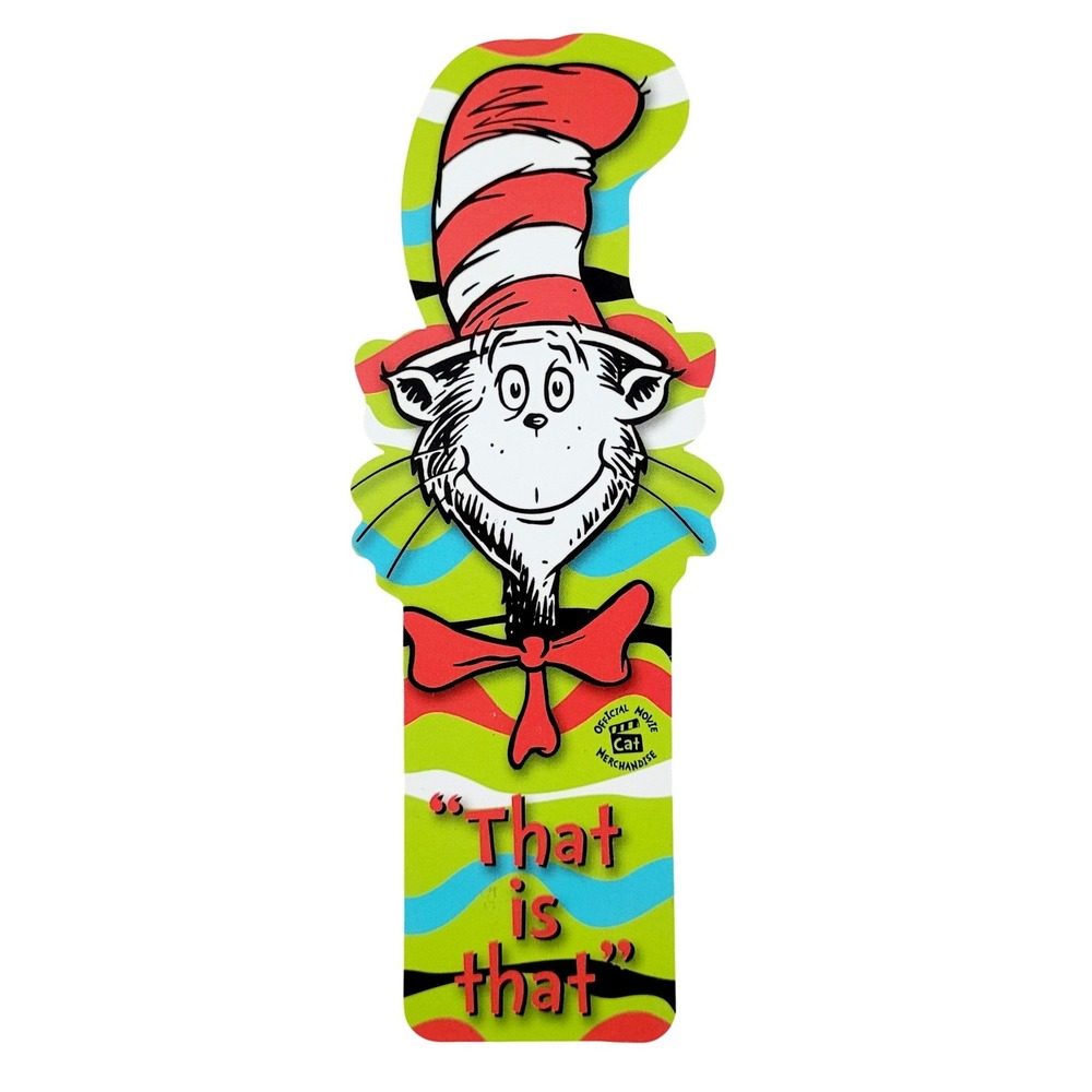 Vintage Y2K Cat in the Hat Bookmark, "That is That" Dr Seuss, Antioch SHMK-43443